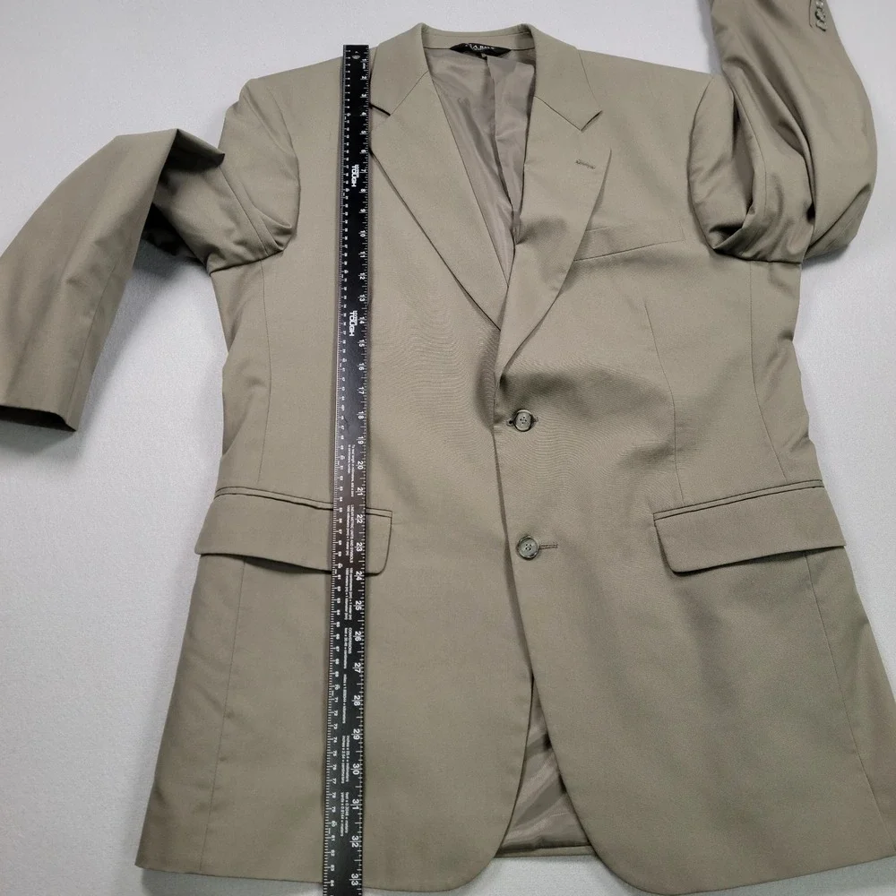 Men's Jos. A. Bank‎ Two Button Blazer Sport Coat, Khaki, Size 43L, Pre-Owned